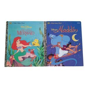 Disney Little Golden Books Set - The Little Mermaid & Aladdin